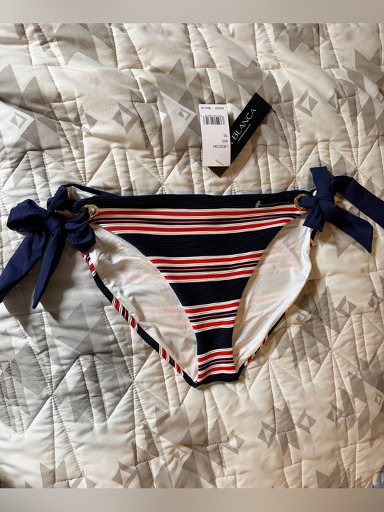La Blanca Other - NEW Women’s La Blanca Navy Red White Striped Side-Tie Bikini Bottom- Size 216